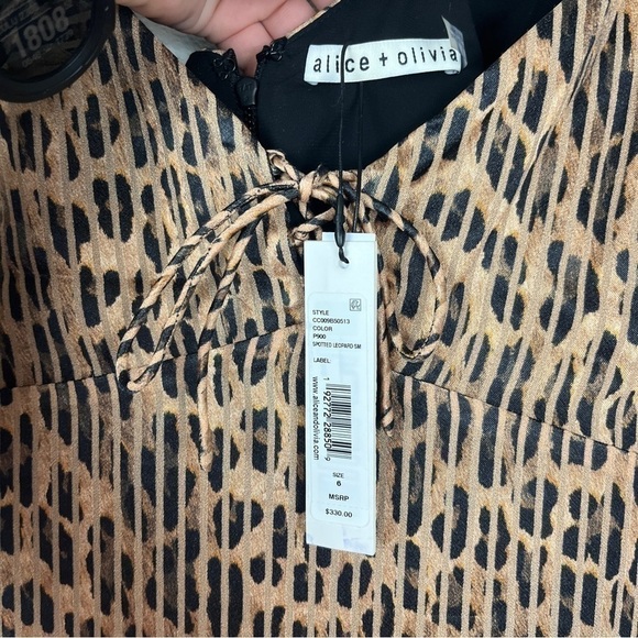 Alice + Olivia Dana Lace Up Leopard Mini Dress - Picture 7 of 7